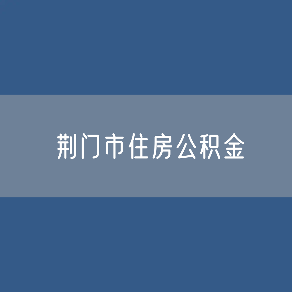 荆门市住房公积金缴存提取贷款数据