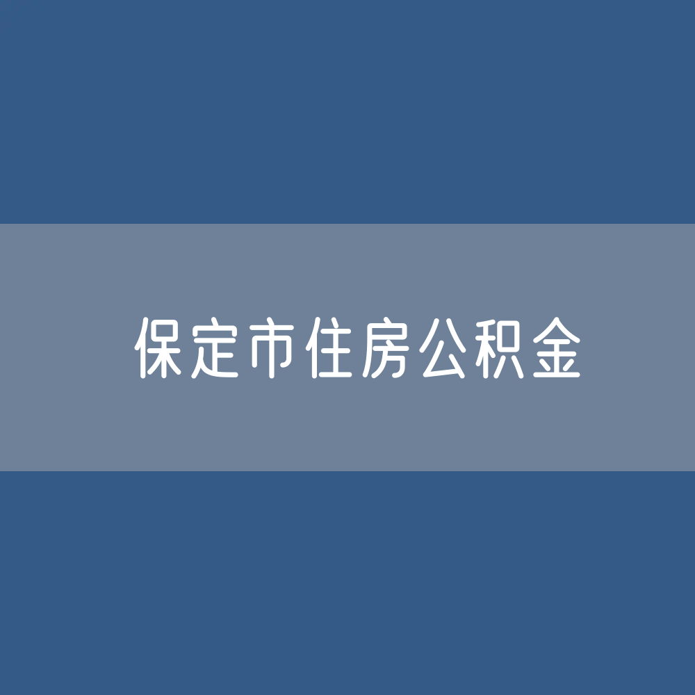 保定市住房公积金缴存提取贷款数据