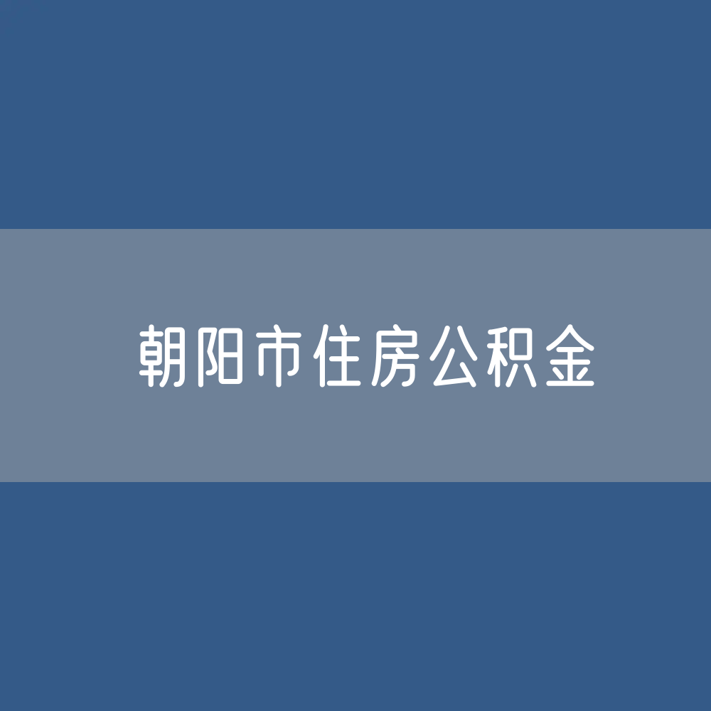 朝阳市住房公积金缴存提取贷款数据
