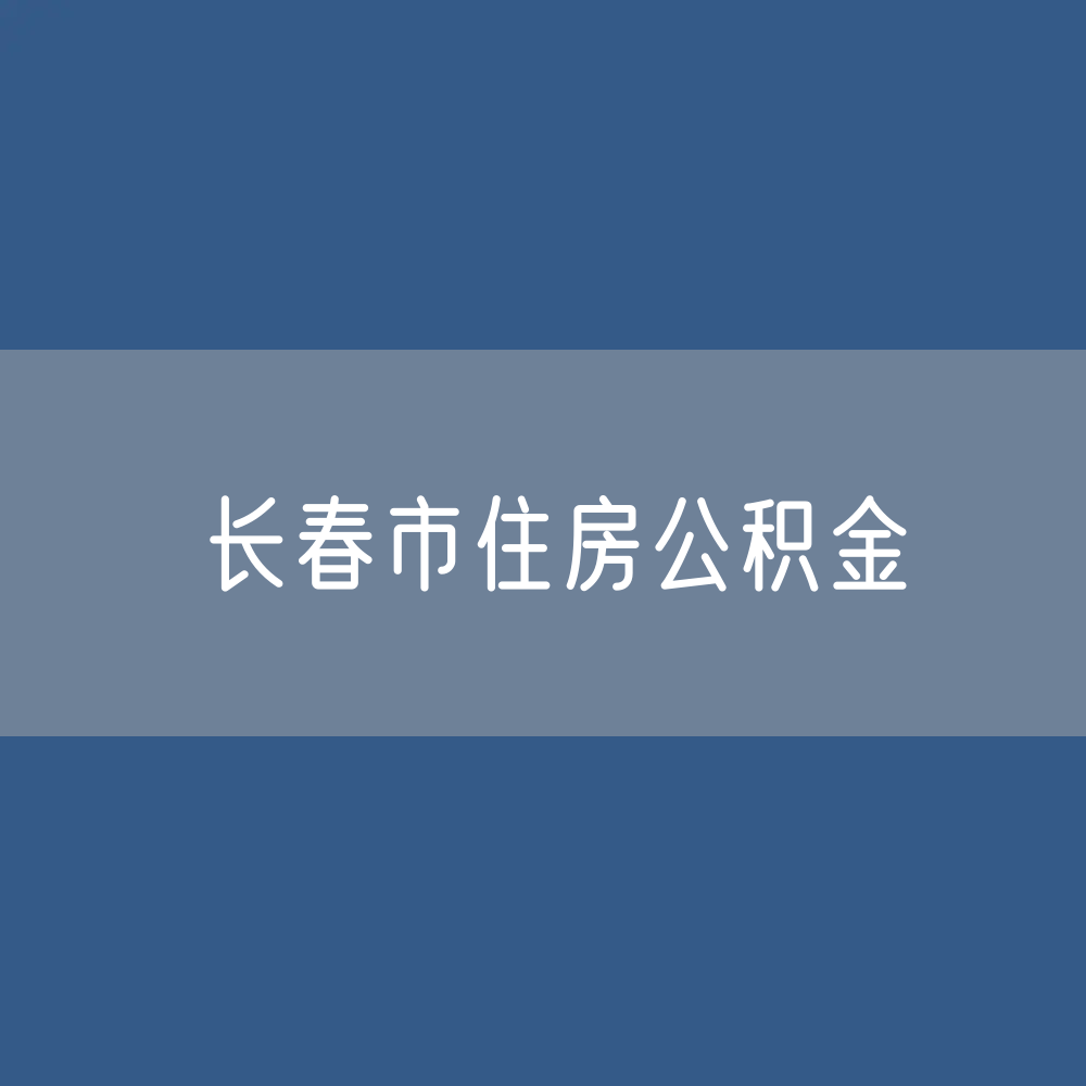 长春市住房公积金缴存提取贷款数据
