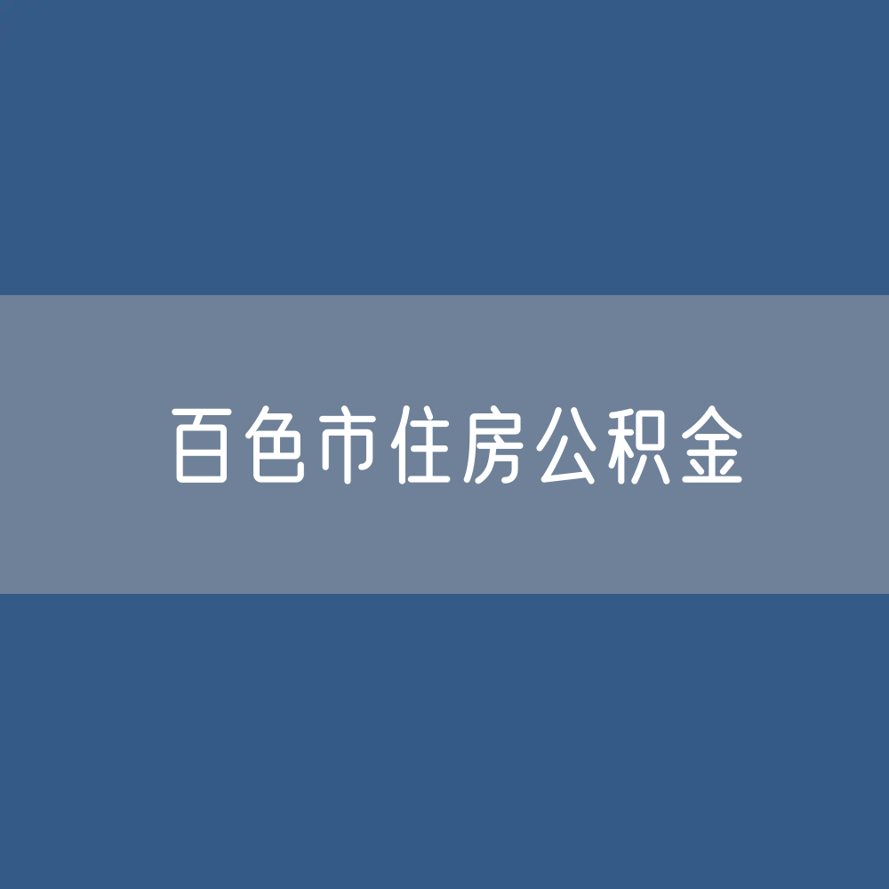 百色市住房公积金缴存提取贷款数据