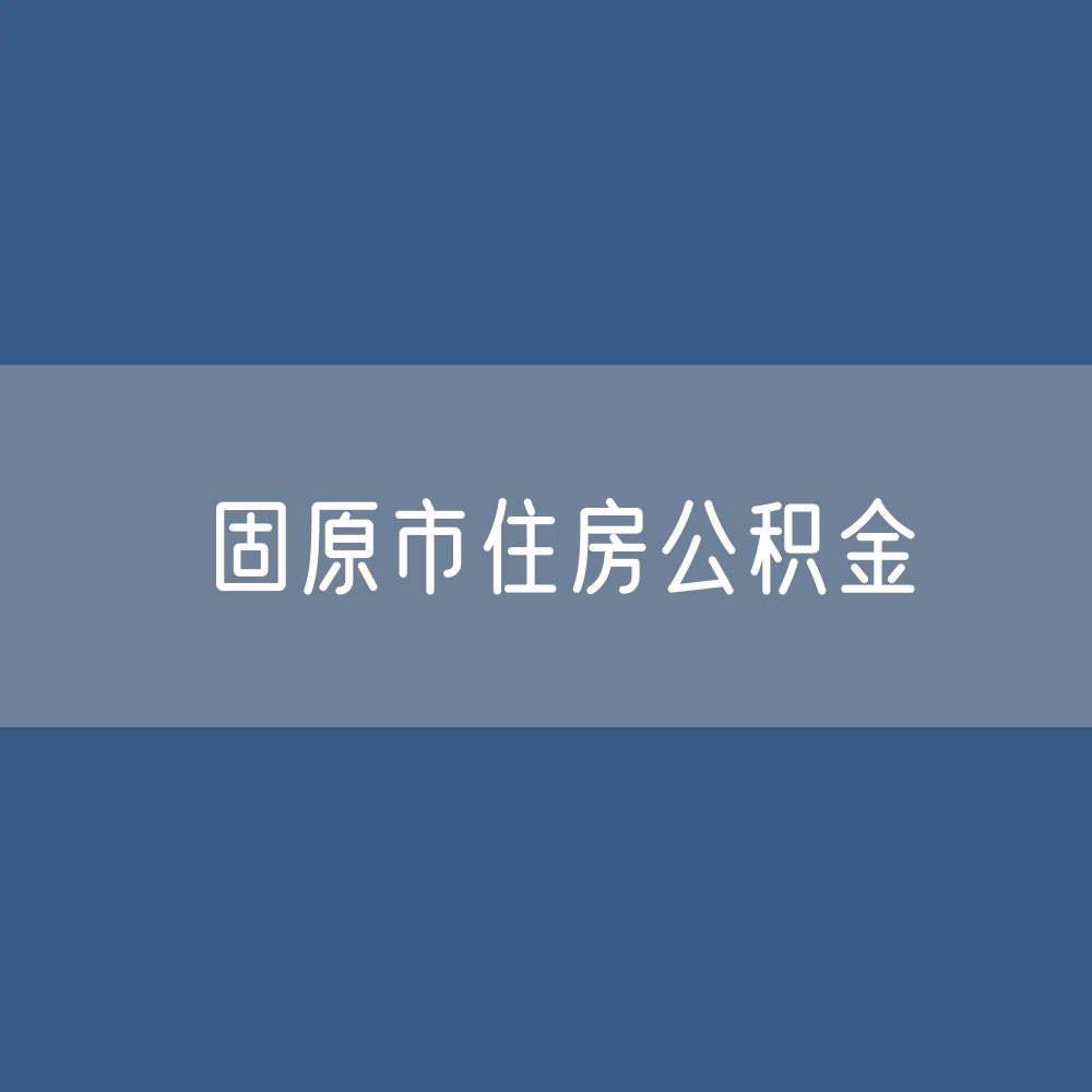 固原市住房公积金缴存提取贷款数据