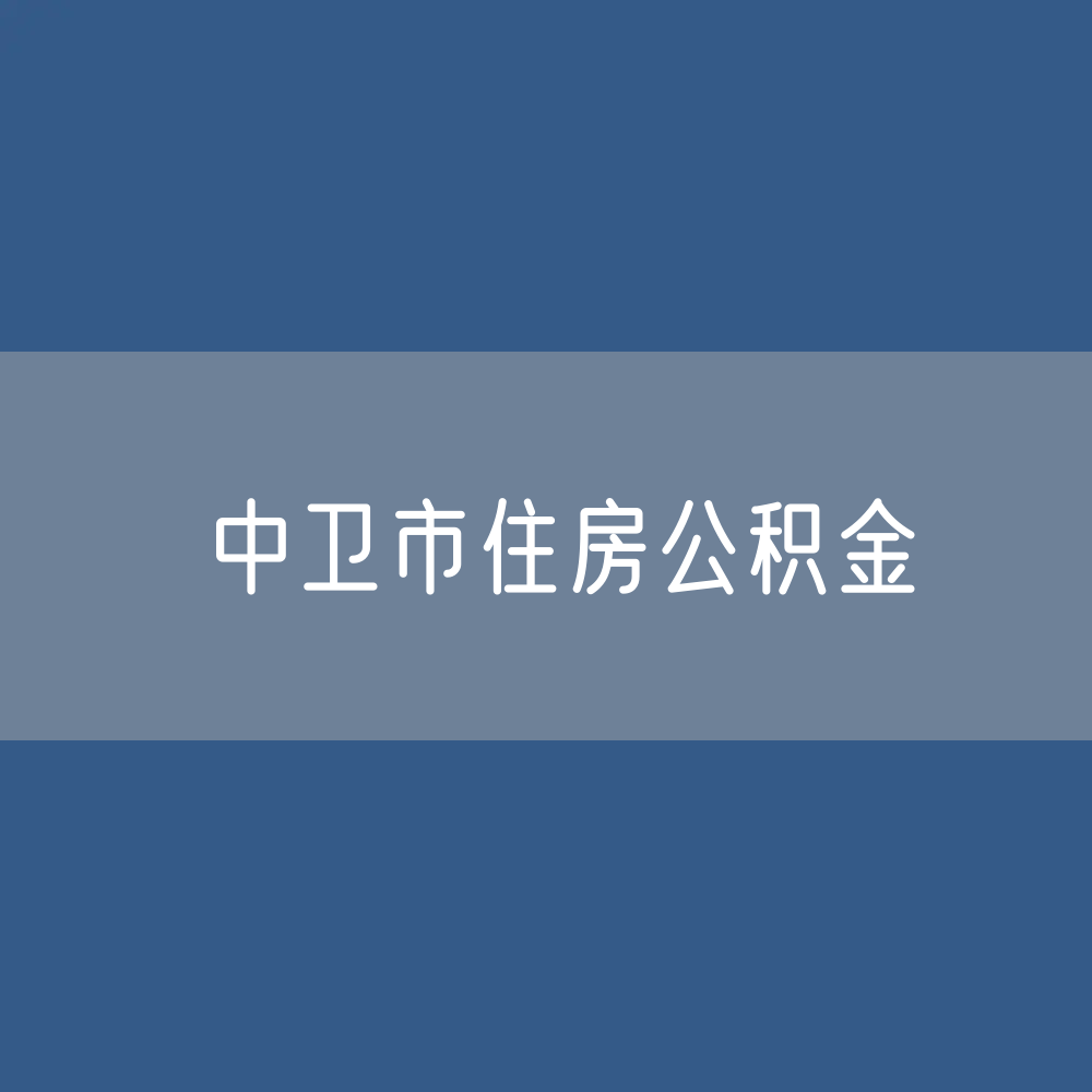 中卫市住房公积金缴存提取贷款数据