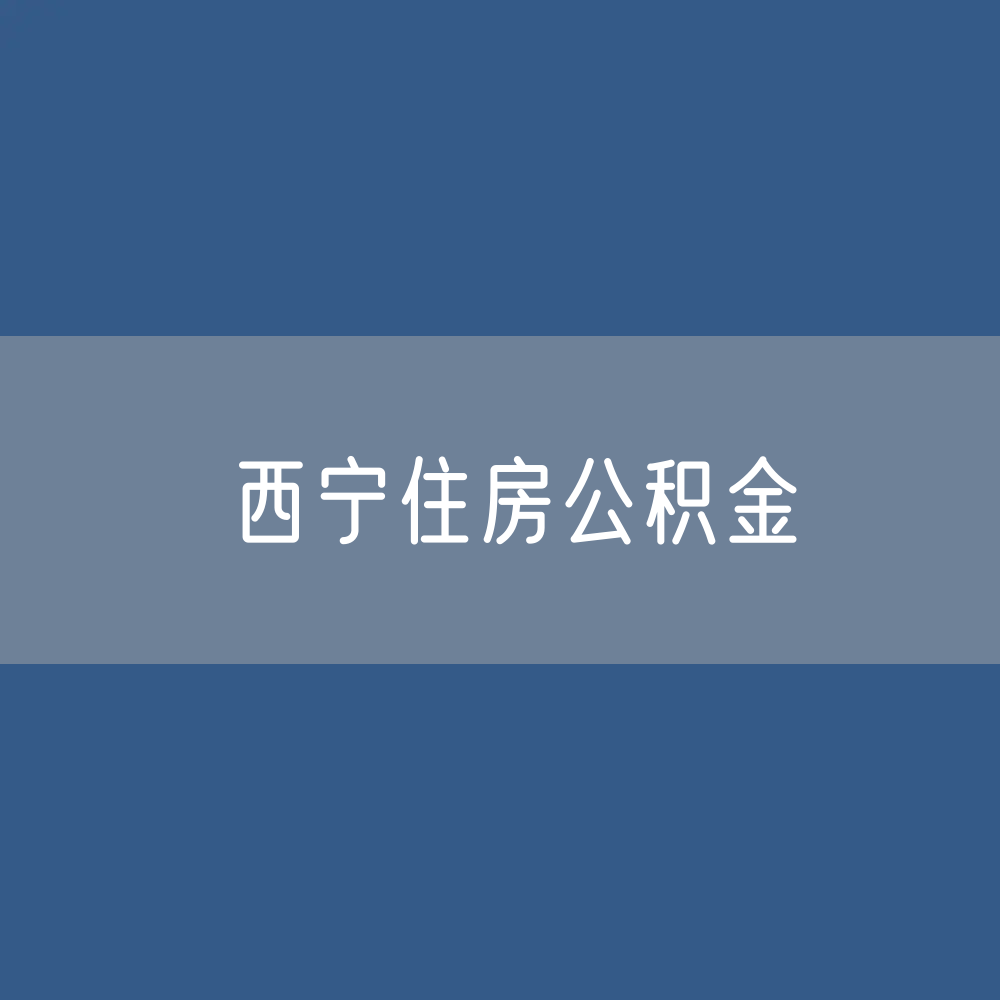 西宁住房公积金缴存提取贷款数据