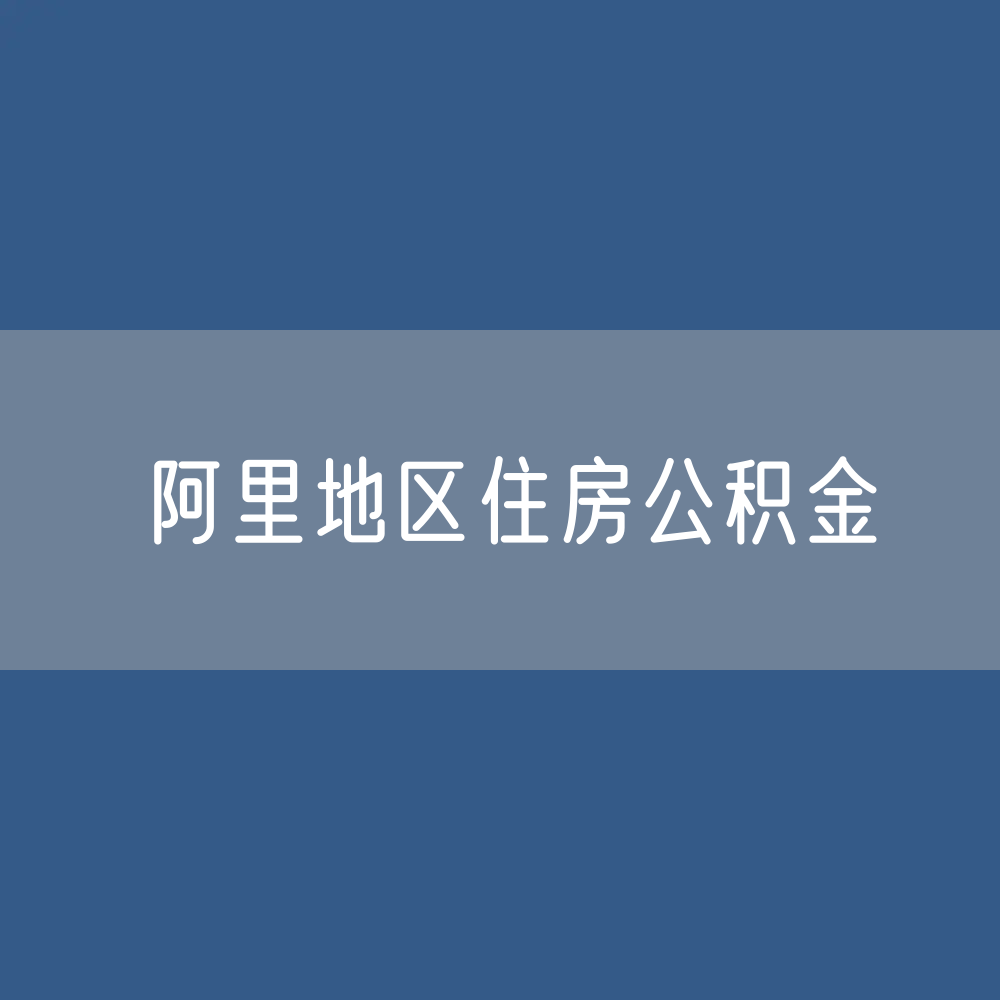 阿里地区住房公积金缴存提取贷款数据