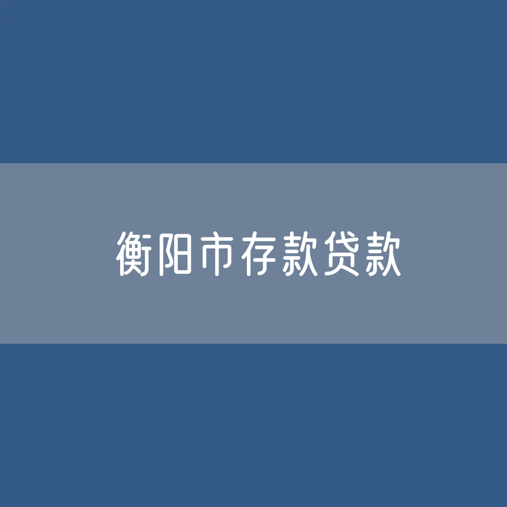 衡阳市存款、贷款是多少？