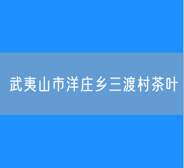 武夷山市洋庄乡三渡村茶叶