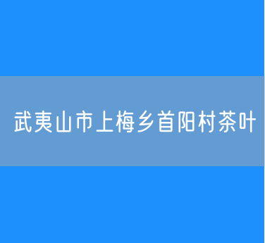 武夷山市上梅乡首阳村茶叶