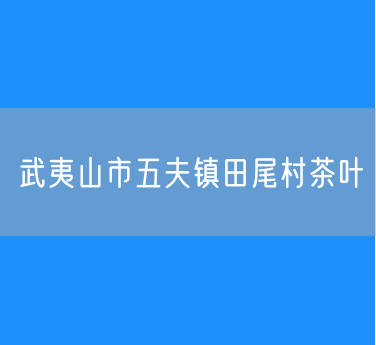 武夷山市五夫镇田尾村茶叶