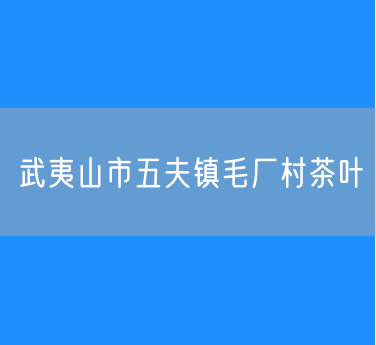 武夷山市五夫镇毛厂村茶叶