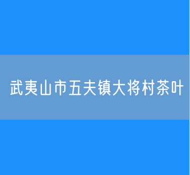 武夷山市五夫镇大将村茶叶