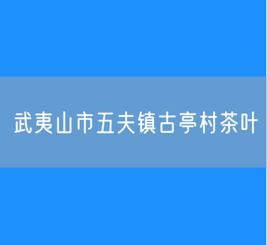 武夷山市五夫镇古亭村茶叶