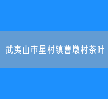 武夷山市星村镇曹墩村茶叶