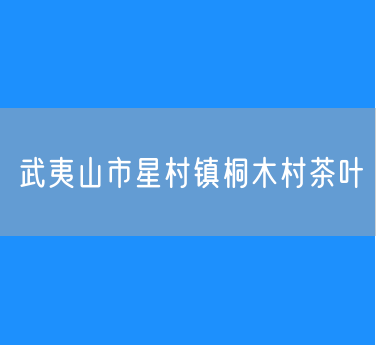 武夷山市星村镇桐木村茶叶