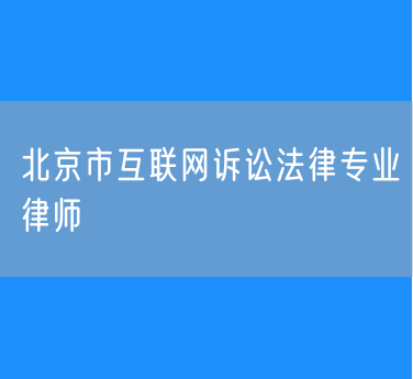 北京市互联网诉讼法律专业律师