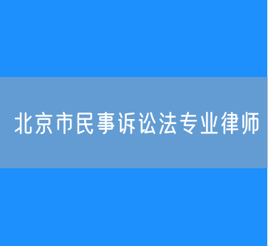 北京市民事诉讼法专业律师