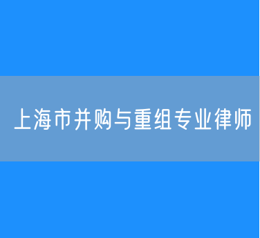 上海市并购与重组法律专业律师