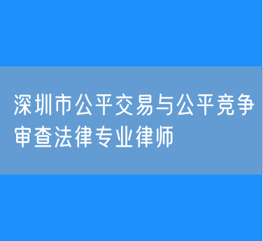 深圳市公平交易与公平竞争审查法律专业律师