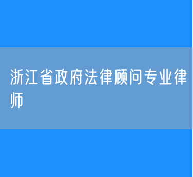 浙江省政府法律顾问专业律师