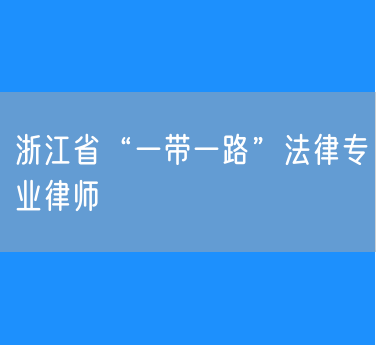 浙江省“一带一路”法律专业律师