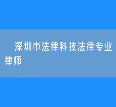 ​深圳市法律科技法律专业律师