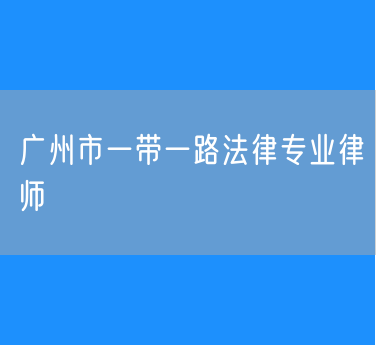广州市一带一路法律专业律师