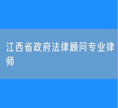 江西省政府法律顾问专业律师