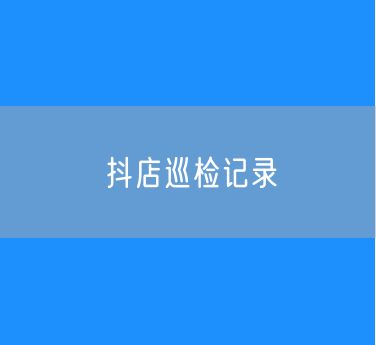 抖店巡检记录