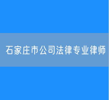 石家庄市公司法律专业律师
