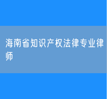 海南省知识产权法律专业律师