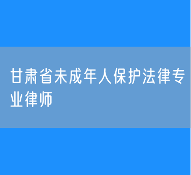 甘肃省未成年人保护法律专业律师