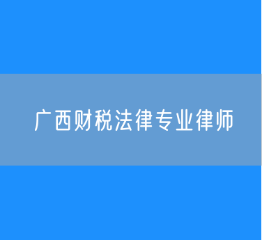 广西财税法律专业律师