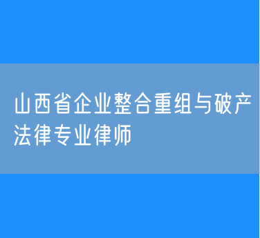 山西省企业整合重组与破产法律专业律师