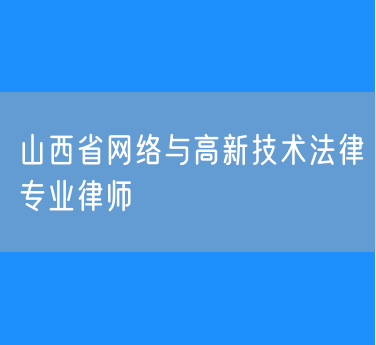 山西省网络与高新技术法律专业律师