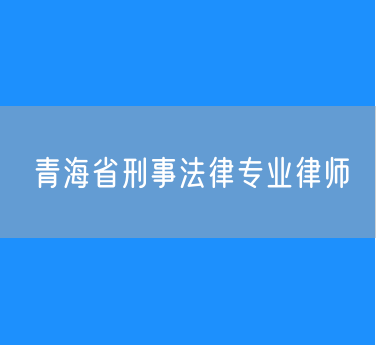青海省刑事法律专业律师
