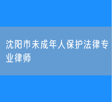 沈阳市未成年人保护法律专业律师