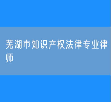 芜湖市知识产权法律专业律师