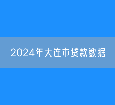 2024年大连市贷款数据