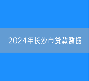 2024年长沙市贷款数据