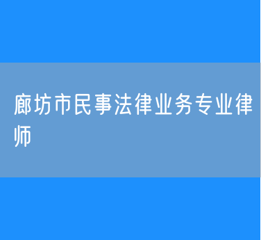 廊坊市民事法律业务专业律师