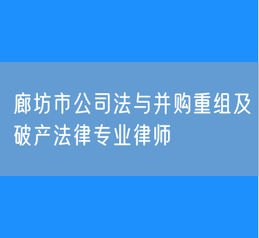 廊坊市公司法与并购重组及破产法律专业律师