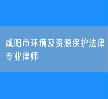 咸阳市环境及资源保护法律专业律师