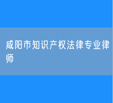 咸阳市知识产权法律专业律师
