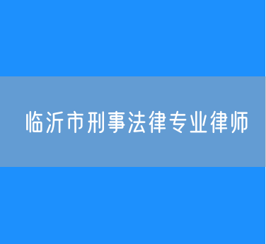 临沂市刑事法律专业律师
