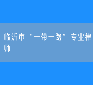 临沂市“一带一路”专业律师