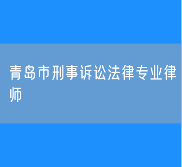 青岛市刑事诉讼法律专业律师