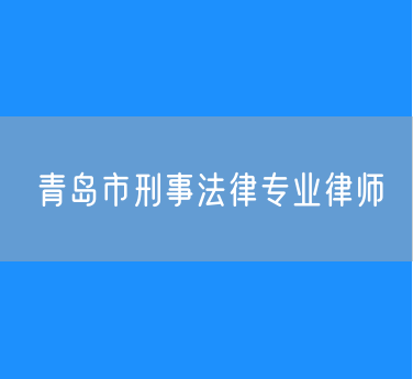 青岛市刑事法律专业律师