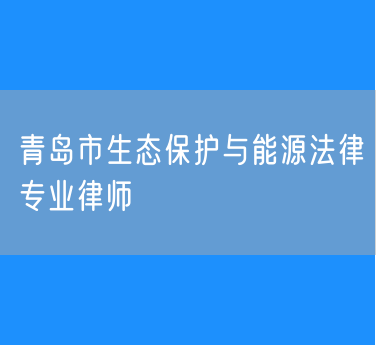 青岛市生态保护与能源法律专业律师