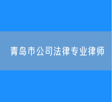 青岛市公司法律专业律师