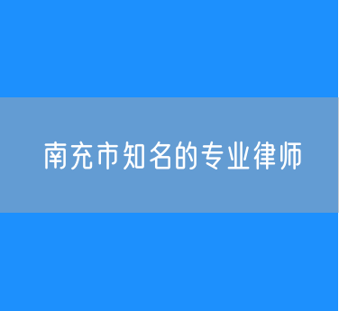 南充市知名的专业律师